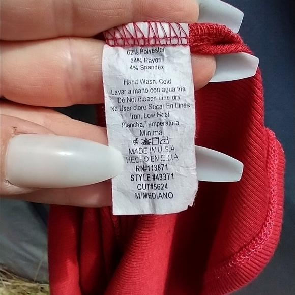 Women's b-sharp red zip stretch dress. Size M. - Picture 4 of 4